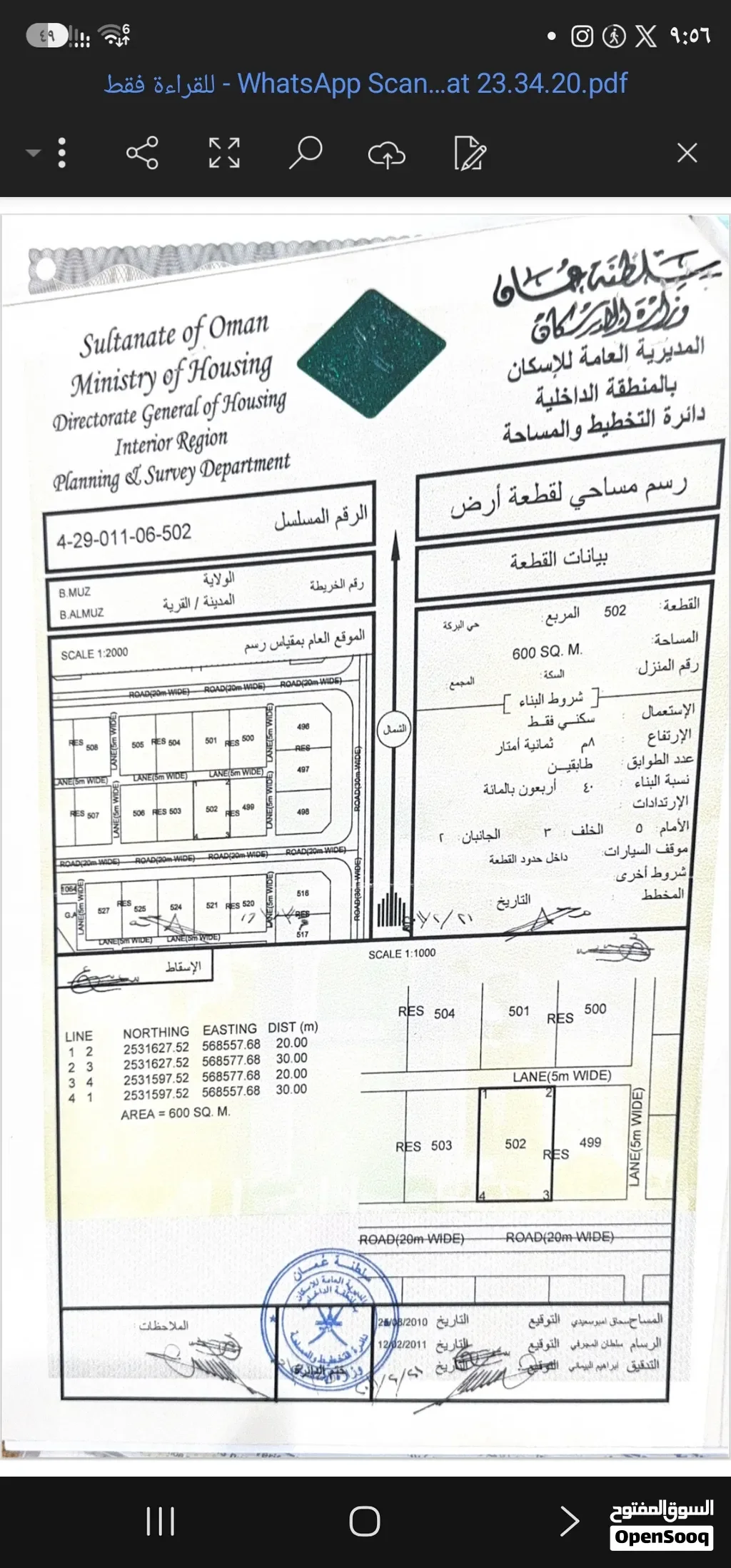 أرض للبيع في بركة الموز