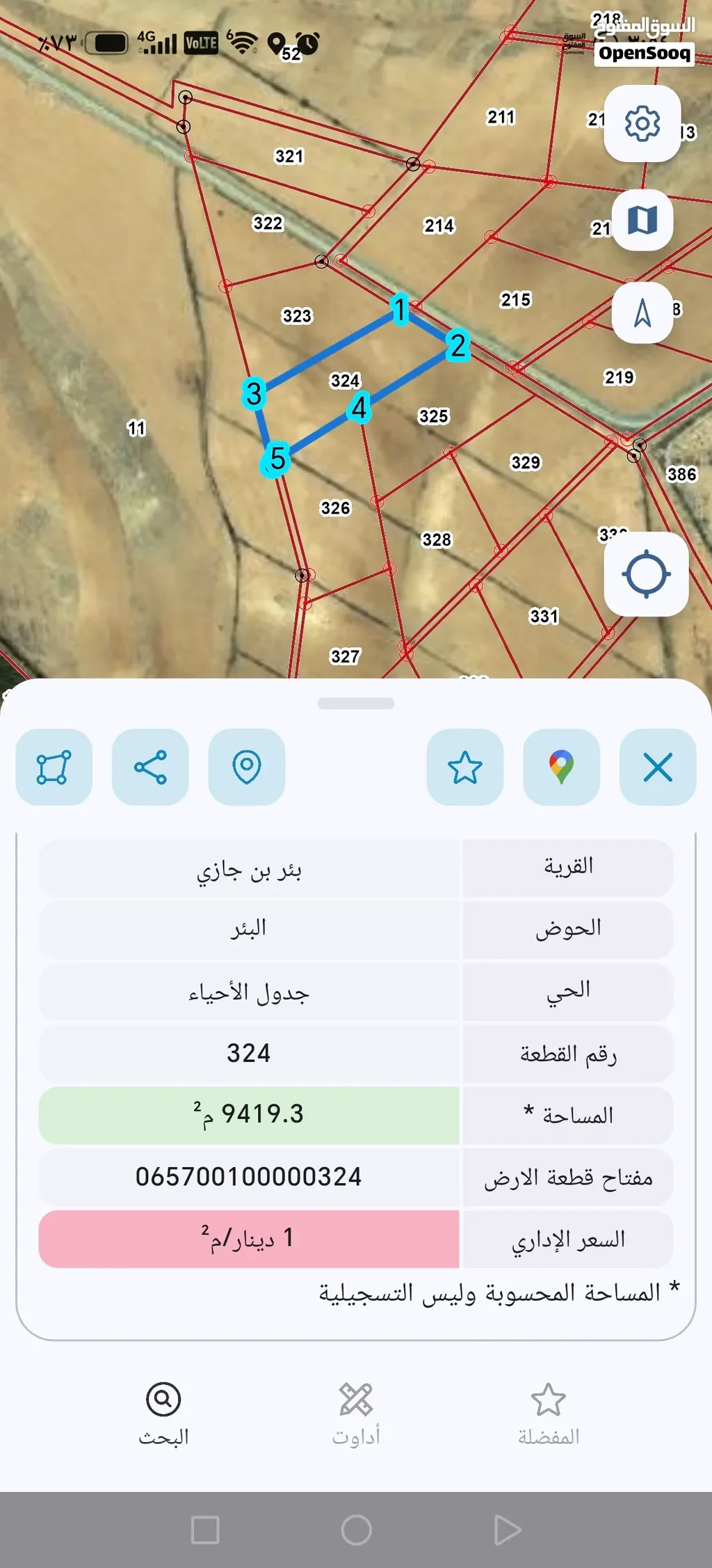 الشوبك 9400 متر بسعر 25 الف كامل القطعة