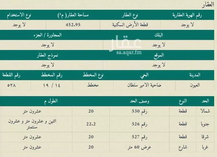 أرض للبيع في شارع الظهران