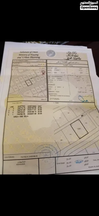 ارض سكنيه في جعلان بوعلي بالقرب من الشارع والخدمات Dr
