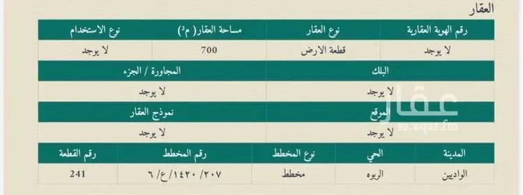 أرض للبيع في حي العنود