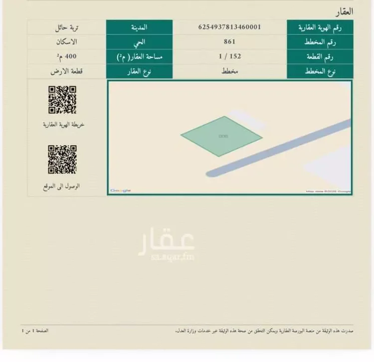 أرض للبيع في حي صلاح الدين