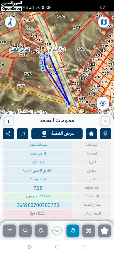 ارض للبيع معان دبة الكرم