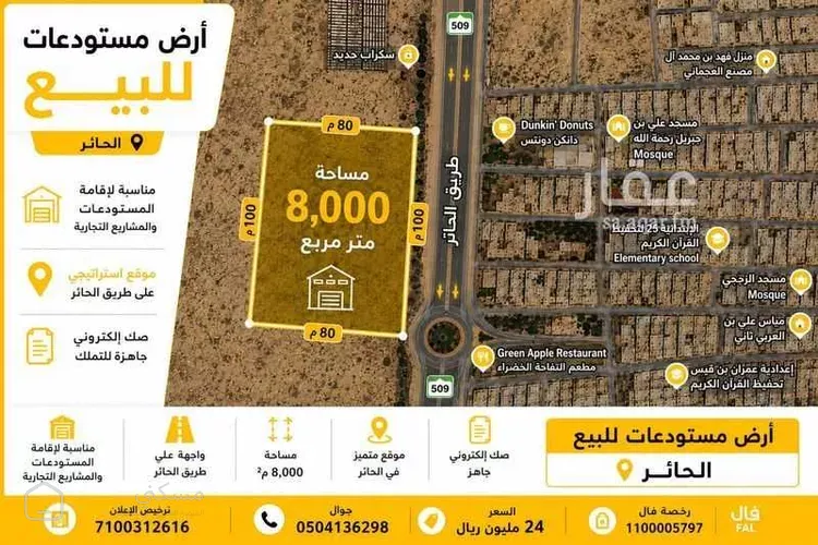 أرض في شارع الحائر