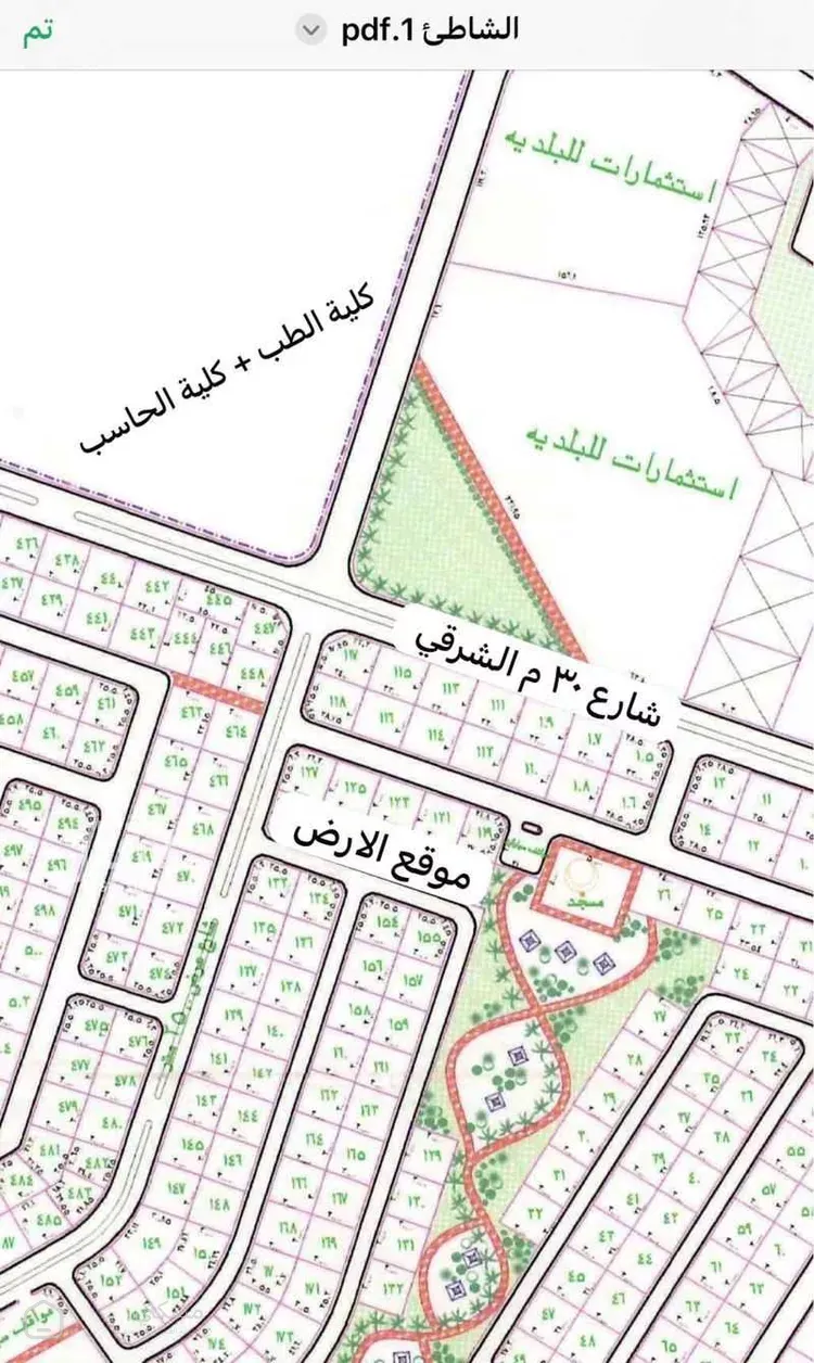 أرض للبيع في حي الشاطئ 1