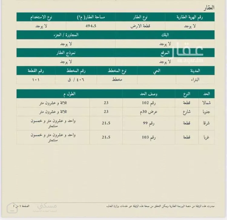 أرض للبيع في شارع ابراهيم بن عبدالرحمن بن عوف