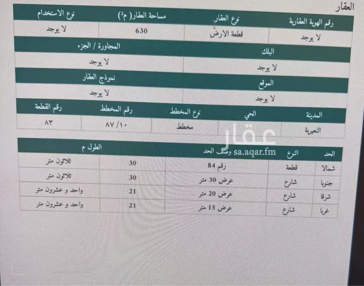 أرض للبيع في حي الكهفه
